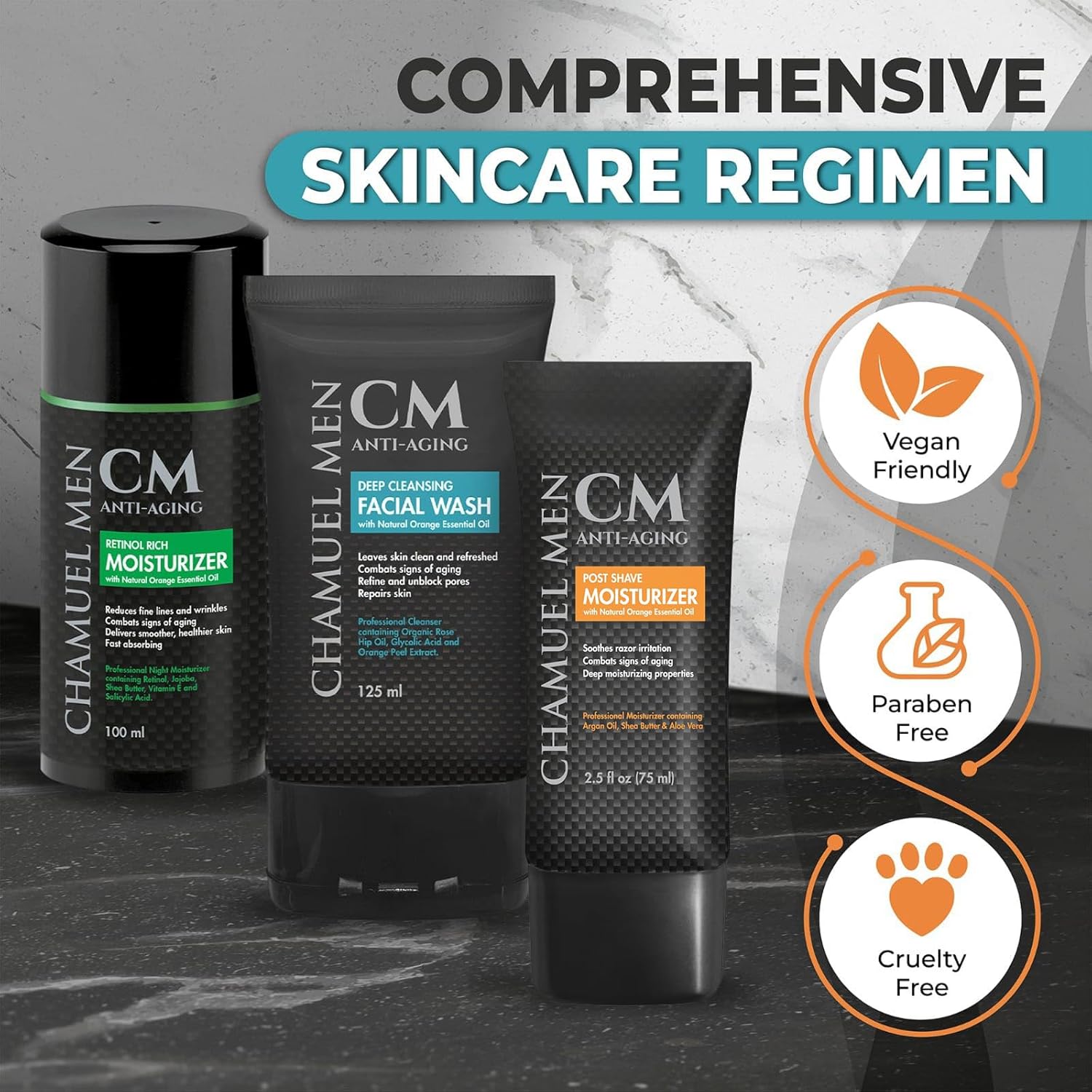 Chamuel Men 3-Piece Skincare (All You Need Skincare Set)